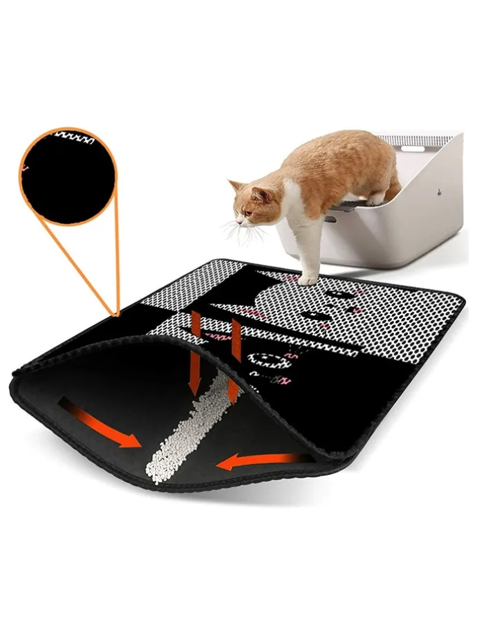 Katzenstreumatte in Grau/ Schwarz - (L)45 x (B)60 cm