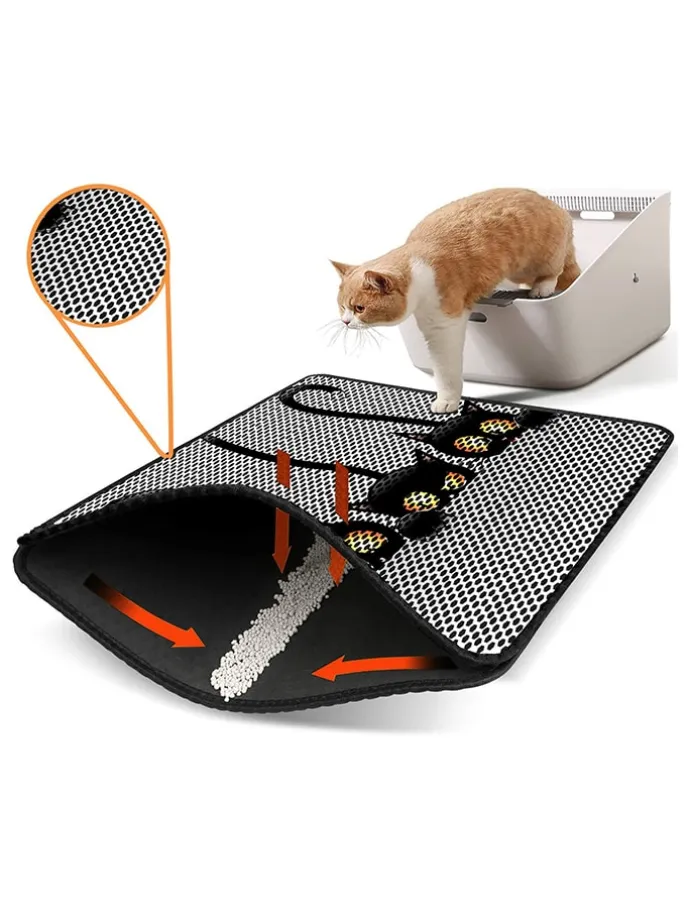 Katzenstreumatte in Grau/ Schwarz - (L)45 x (B)60 cm