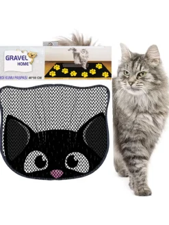 Katzenstreumatte in Schwarz/ Grau - (L)50 x (B)40 cm