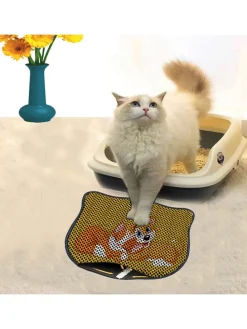 Katzenstreumatte in Schwarz/ Gelb - (L)50 x (B)40 cm