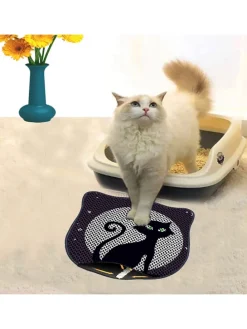 Katzenstreumatte in Schwarz/ Grau - (L)50 x (B)40 cm