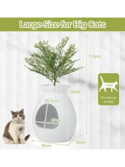 Katzentoilette mit elektronischer Geruchsentfernung in Weiß