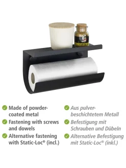 Küchenregal in Schwarz - (B)30 x (H)15 x (T)12 cm