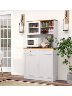 Küchenschrank für 45 L Mülleimer 100 x 34 x 172 cm in Weiß