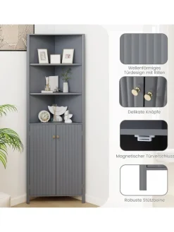 Küchenschrank schmal Eckschrank 172,5 cm hoch in Grau