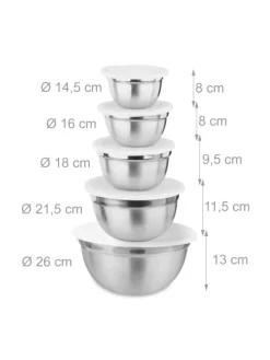 Küchen-Set 18 teilig in Silber/Weiß