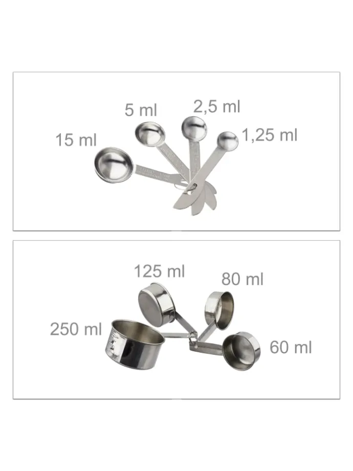 Küchen-Set 18 teilig in Silber/Weiß