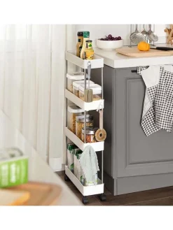 Küchenwagen in Weiß/ Schwarz - (B)40 x (H)86 x (T)12,5 cm