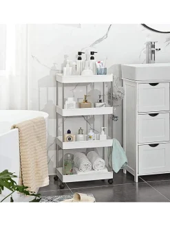 Küchenwagen in Weiß/ Silber - (B)40 x (H)88 x (T)22 cm