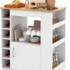 Küchenwagen mit Gewürzregalen Weinregal in Weiß