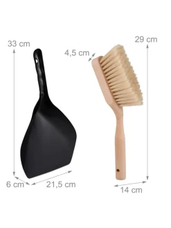 Kehrgarnitur in Schwarz/ Natur