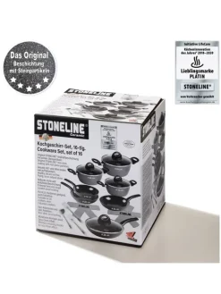 Keramik Kochgeschirr-Set 16-teilig 18/20/24/28 | mit Deckeln in Anthrazit