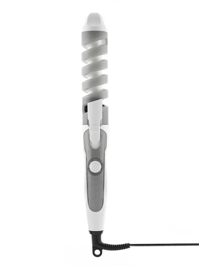 Keramik-Spiral-Lockenstab in Grau/ Weiß - (L)33 x (B)4,4 cm