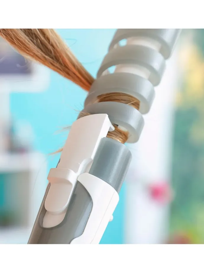 Keramik-Spiral-Lockenstab in Grau/ Weiß - (L)33 x (B)4,4 cm