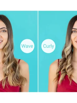 Keramik-Spiral-Lockenstab in Grau/ Weiß - (L)33 x (B)4,4 cm