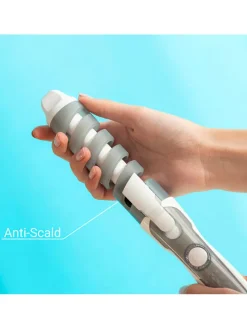 Keramik-Spiral-Lockenstab in Grau/ Weiß - (L)33 x (B)4,4 cm