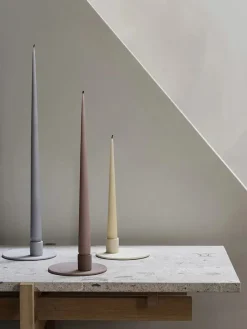 Kerzenhalter ''Nona'' in Hellgrau - (H)3 x Ø 12 cm