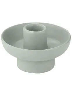 Kerzenhalter ''Vela'' in Grün - (H)4 x Ø 9 cm