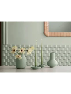 Kerzenhalter ''Vela'' in Grün - (H)4 x Ø 9 cm