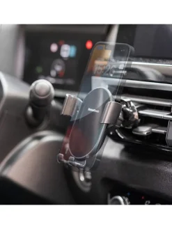 Kfz-Handyhalterung mit Schnelladegerät in Schwarz - (H)10,5 cm