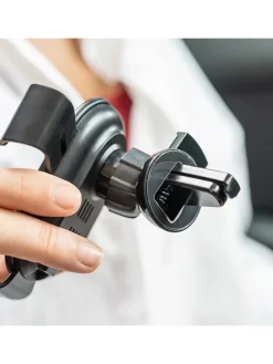 Kfz-Handyhalterung mit Schnelladegerät in Schwarz - (H)10,5 cm