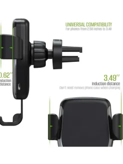 Kfz-Smartphone-Halterung mit Ladefunktion in Schwarz