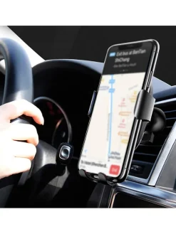 Kfz-Smartphone-Halterung mit Ladefunktion in Schwarz