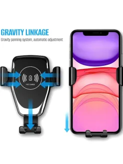 Kfz-Smartphone-Halterung mit Ladefunktion in Schwarz