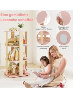 Kinder Bücherregal 360° drehbar in Rosa