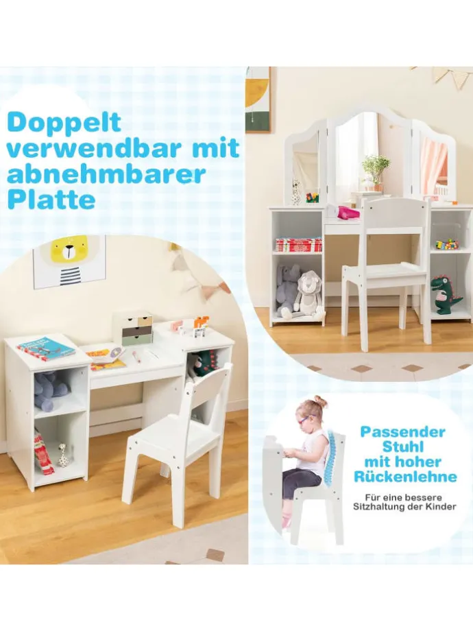 Kinder Schminktisch-Set in Weiß
