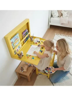 Kinder-Aktivitäts-Murphy-Schreibtisch in Gelb - (L)50 x (B)35 cm