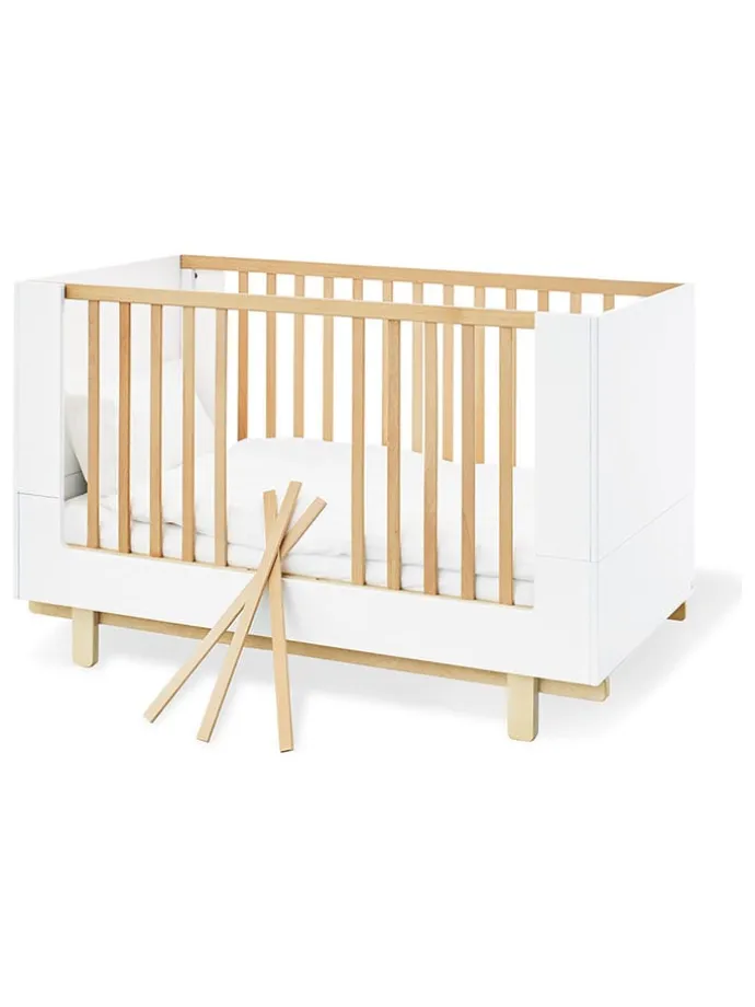 Kinderbett "Boks" in Weiß/ Natur - (B)144 x (H)90 x (T)78 cm