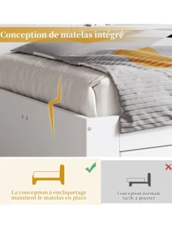 Kinderbett in Weiß mit Schubladen Regal und Bettkasten 90x200 cm ohne Matratze