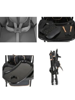 Kinderhochstuhl Lindo klappbar in schwarz