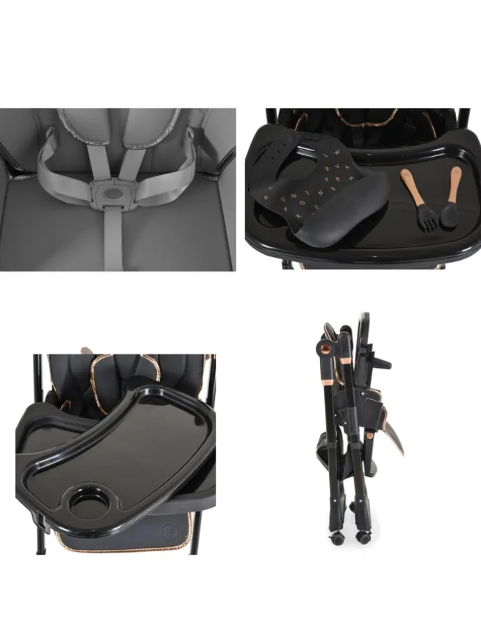 Kinderhochstuhl Lindo klappbar in schwarz