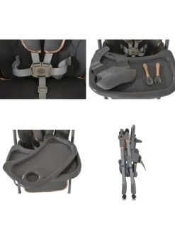 Kinderhochstuhl Lindo klappbar in grau