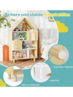 Kinderregal in Hausform in Hellbraun
