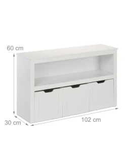 Kinderregal in Weiß - (B)102 x (H)60 x (T)30 cm