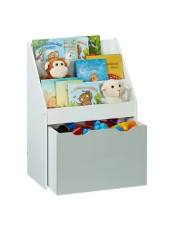 Kinderregal in Weiß/ Grau - (B)50,5 x (H)70 x (T)28 cm