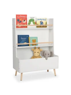 Kinderregal in Weiß/ Natur - (B) 68 x (H) 94 x (T) 32 cm