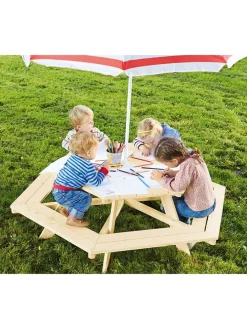 Kindersitzgarnitur "Nicki 6-Eck" in Natur - (L)162 x (B)162 x (H)50 cm