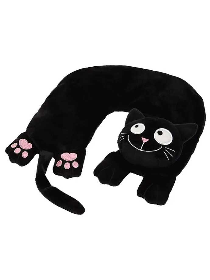 Kirschkernkissen "The Cat" in Schwarz - (L)31 x (B)29 cm