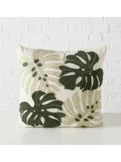 Kissen ''Dubia'' in Creme/ Grün - (L)45 x (B)45 cm