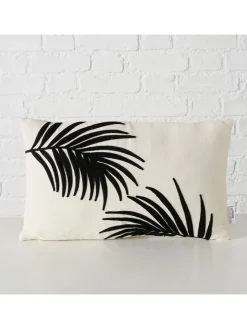 Kissen "Parna" in Schwarz/ Weiß - (L)30 x (B)50 cm