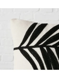 Kissen "Parna" in Schwarz/ Weiß - (L)30 x (B)50 cm