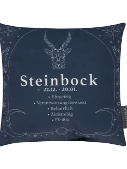 Kissen "Steinbock" in Dunkelblau - (L)25 x (B)25 cm