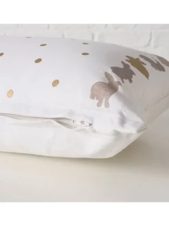 Kissen "Tinka" Weiß/ Grau/ Gold - (L)50 x (B)30 cm