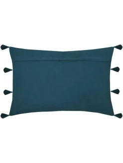 Kissen "Uniola" in Weiß/ Dunkelblau - (L)40 x (B)60 cm