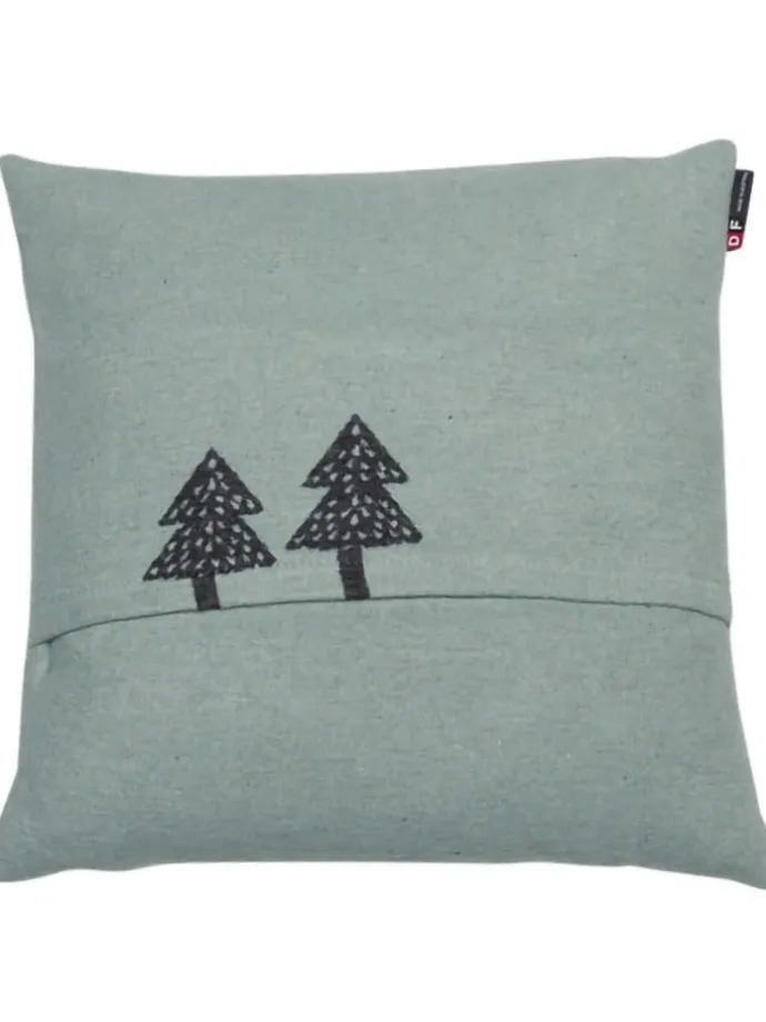 Kissenhülle "Silvretta - Fuchs und Igel" in Hellgrün