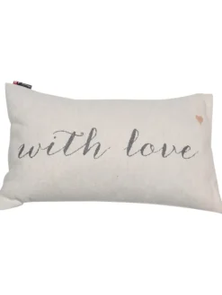 Kissenhülle "Silvretta - With Love" in Beige